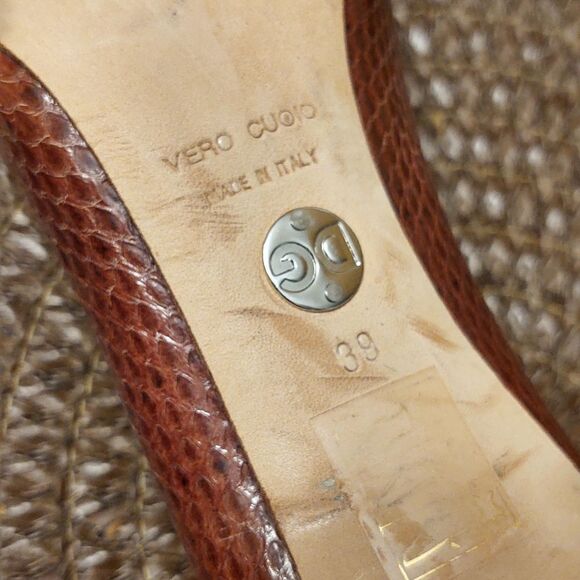 Dolce and Gabbana Snakeskin Peep Toe Heels Size 39 - Picture 9 of 12